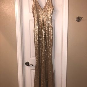 Gold sequin evening gown